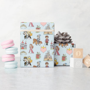 Papier Cadeau Fairytale Princess et Knight Motif