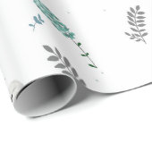 Papier Cadeau Fairytale Swan Illustration Folk Botanical (Coin rond)