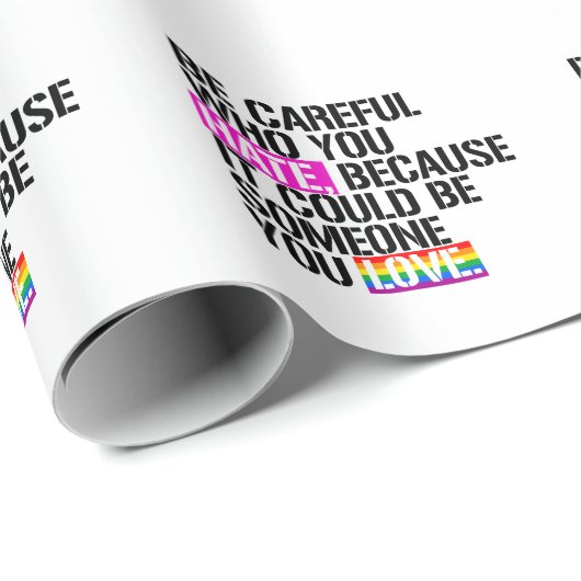 Papier Cadeau Fais attention à qui tu détestes (Coin rond)