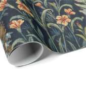 Papier Cadeau Faisan d'arbre boisé William Morris (Coin rond)