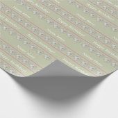 Papier Cadeau Faisée Abstraite personnalisée Art Floral Vert ros (Coin)