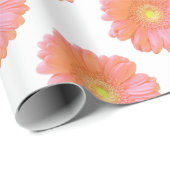 Papier Cadeau Faisée de gerbera orange (Coin rond)