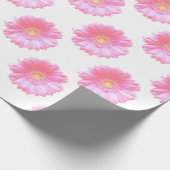 Papier Cadeau Faisée de gerbera rose pâle (Coin)