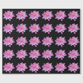 Papier Cadeau Faisée rose, zinnia, cosmo, motif de tournesol (Plat)