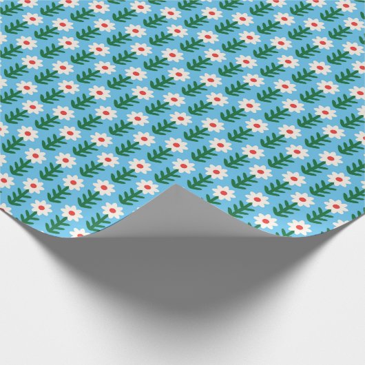 Papier Cadeau Faisées rétro Rouge, Vert et Bleu (Coin)