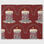 Papier Cadeau Fait Maison Avec Bougie D'Amour (Plat)