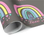 PAPIER CADEAU "FAITES CE QUE VOUS AIMEZ" CITER BROWN RETRO BOHO (Coin rond)