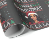 Papier Cadeau Faites Noël La La La Ugly Xmas Sweat Kamala (Coin rond)