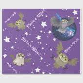 Papier Cadeau Faites un voeu ! Chouettes (Plat)