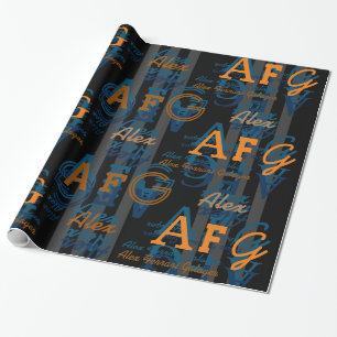 Papier Cadeau faites votre propre motif de nom moderne et person