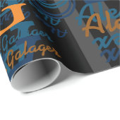 Papier Cadeau faites votre propre motif de nom moderne et person (Coin rond)