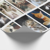 Papier Cadeau Faites votre propre photo-collage en blanc (Coin)