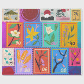 Papier Cadeau Fake Masterpiece Collection de timbres aléatoires (Plat)