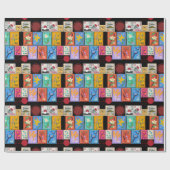 Papier Cadeau Fake Masterpiece Collection de timbres aléatoires (Plat)