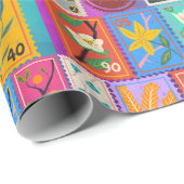 Papier Cadeau Fake Masterpiece Collection de timbres aléatoires (Coin rond)