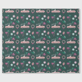Papier Cadeau Fala de Noël Tropical Lets Roll Rose Convertible (Plat)