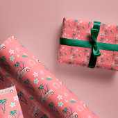 Papier Cadeau Fala de Noël Tropical Lets Roll Rose Convertible