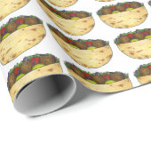 Papier Cadeau Falafel Pita Sandwich Cuisine Méditerranéenne (Coin rond)
