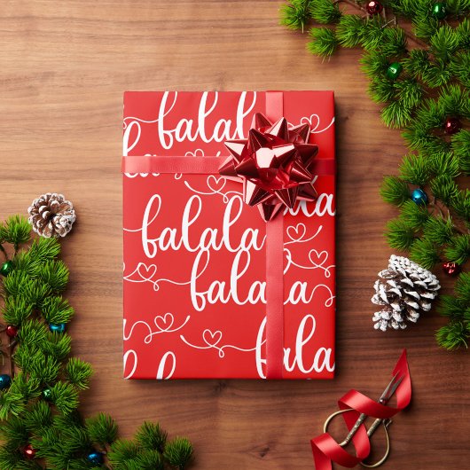 Papier Cadeau Falala Citation de Noël Typographie Script fantais