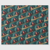 Papier Cadeau Falalala Gold Ombre Script Noël Multi Photo (Plat)