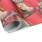 Papier Cadeau Falalala Mint Ombre Script Noël Multi Photo (Coin rond)