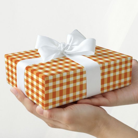 Papier Cadeau Fall Autumn Gingham Gift Wrapping Paper