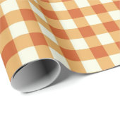 Papier Cadeau Fall Autumn Gingham Gift Wrapping Paper (Coin rond)