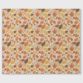 Papier Cadeau Fall Leaves and Acorns Seamless (Plat)