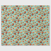Papier Cadeau Fall Nuts Blue Thanksgiving (Plat)