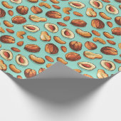 Papier Cadeau Fall Nuts Blue Thanksgiving (Coin)