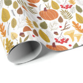 Papier Cadeau Fall Pumpkin Pattern (Coin rond)