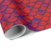 Papier Cadeau Falln échelles rouges et de pourpre (Coin rond)