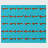 Papier Cadeau Fameux Dachshund Abstrait (Plat)