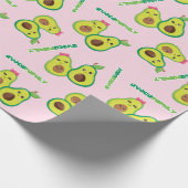 Papier Cadeau Famille Avocado Vert mignon sur violet (Coin)