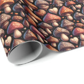 Papier Cadeau Famille de champignons (Coin rond)