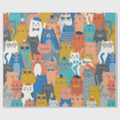PAPIER CADEAU FAMILLE DE CHATS (Plat)