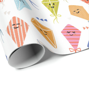 Papier Cadeau Famille de maternelle de cerfs-volants 