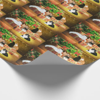 Papier Cadeau Famille de Noël de chats