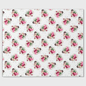 Papier Cadeau Famille de Snowman givré - rose (Plat)