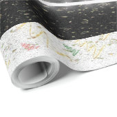 Papier Cadeau Famille des arbres de Noël - (Coin rond)