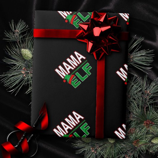 Papier Cadeau Famille Elf | Mama Elf Noël Fête #TeamElf