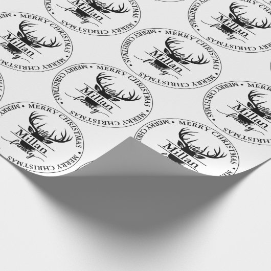 Papier Cadeau Famille Noël Split Monogramme thème (Coin)