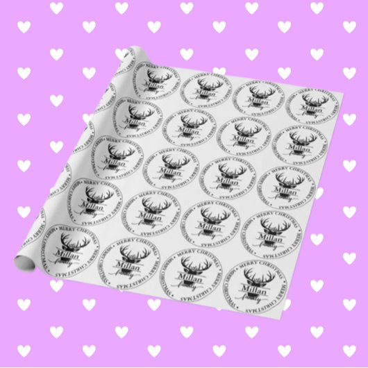 Papier Cadeau Famille Noël Split Monogramme thème