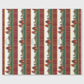 Papier Cadeau Famille personnalisée Noël Cardinal Pine Cone (Plat)