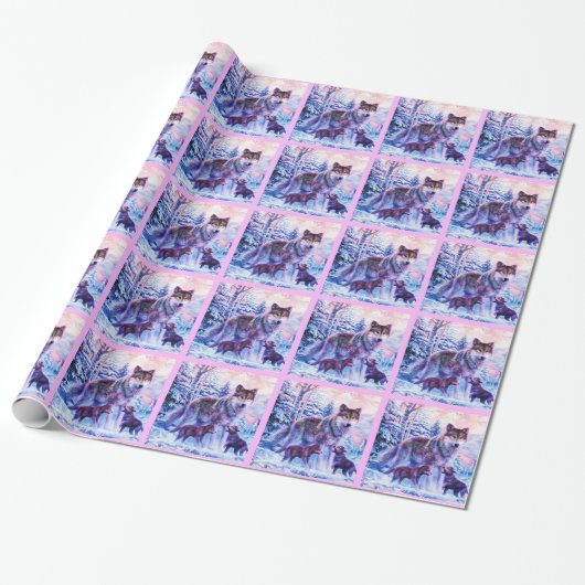 Papier Cadeau Famille Wolf (Déroulé)