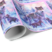 Papier Cadeau Famille Wolf (Coin rond)