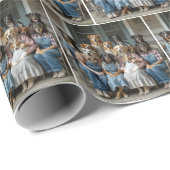 Papier Cadeau Family Dog Portrait (Coin rond)