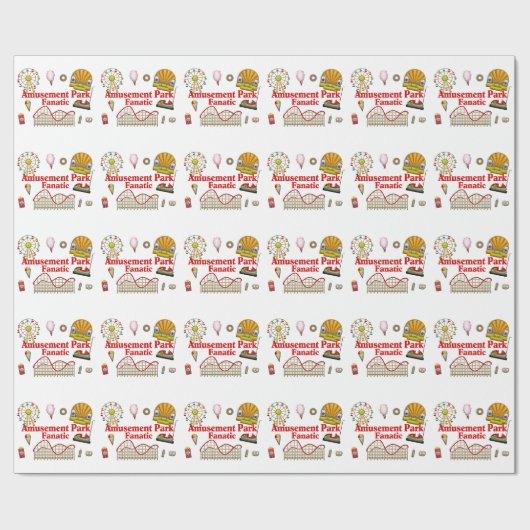 Papier Cadeau Fanatique de parc d'attractions (Plat)