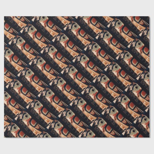 Papier Cadeau Fancy Alaska Bois sculpté Totem Pole Conçu (Plat)