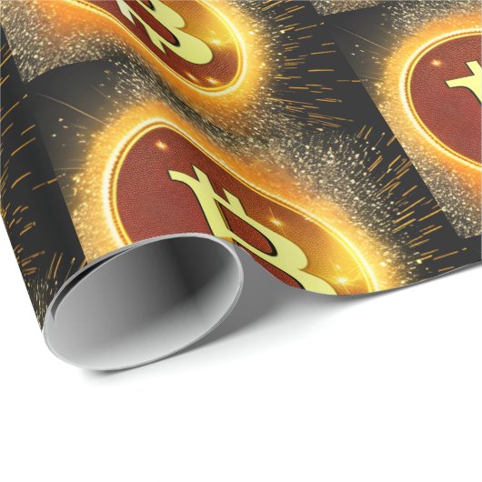Papier Cadeau fancy Bitcoin (Coin rond)